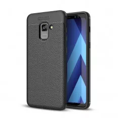 Чехол-накладка Litchi Grain для Samsung Galaxy A5 (2018), A8 (2018) (черный)