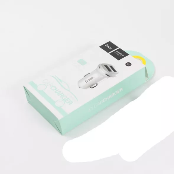 Автомобильная зарядка 2 USB HOCO Z1 2100mA (белый)