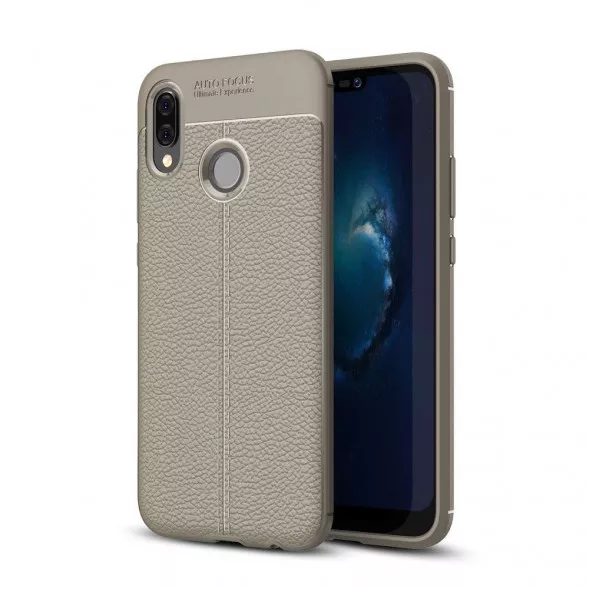 Чехол накладка Litchi Grain для Huawei P20 Lite / nova 3e (серый)