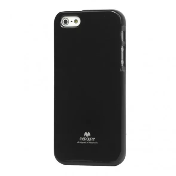 Силиконовый чехол Goospery для iPhone 5, 5S, SE (черный)