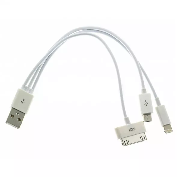 Дата-кабель USB универсальный 4 в 1 (MicroUSB, 4G, 5G, P1000) 0,3 м.