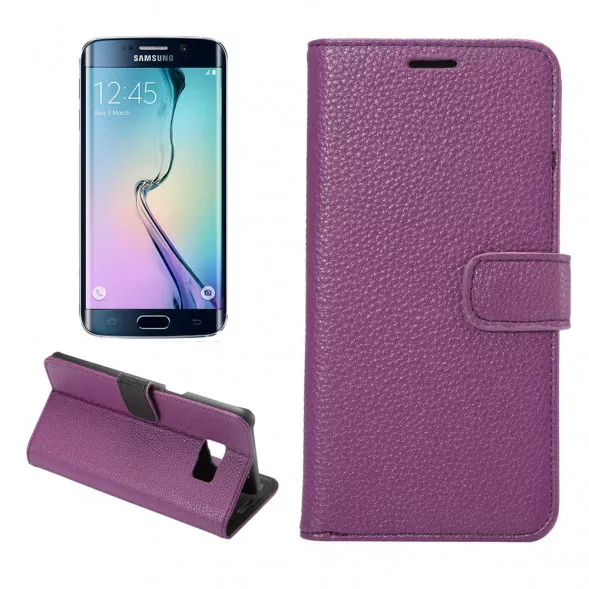 Чехол книжка с визитницей для Samsung Galaxy S6 EDGE+ G928 (Фиолетовый)