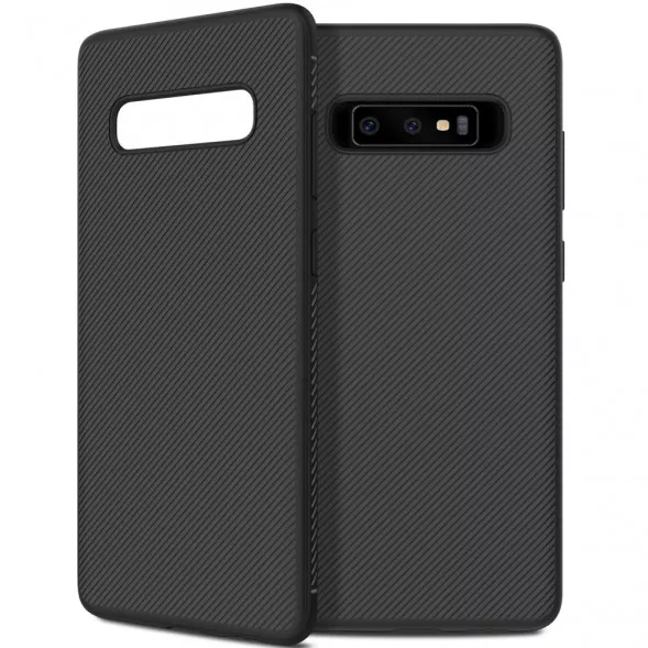Текстурный TPU чехол накладка для Samsung Galaxy S10 (черный)