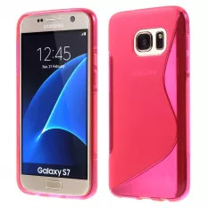 Антискользящий чехол накладка для Samsung Galaxy S7 (SM-G930) (Малиновый)
