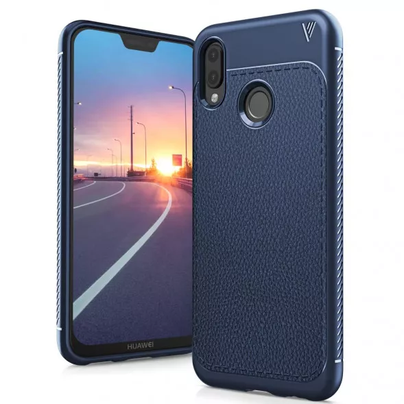 Чехол IVSO Gentry Litchi для Huawei P20 Lite / Nova 3e (темно-синий)
