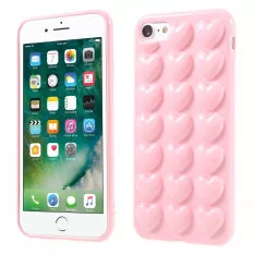 3D Сердца-чехол для iPhone 7 / iPhone 8 (розовый)