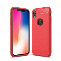 Чехол-накладка Carbon Fibre для iPhone XR (красный)