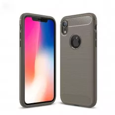 Чехол-накладка Carbon Fibre для iPhone XR (серый)