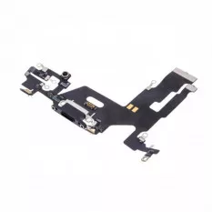 Шлейф для iPhone 11 на разъем зарядки, гарнитуры и микрофон (Черный)